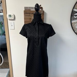 Size 4, AnnTaylor black shirt dress with embellished collar. NWOT LBD.